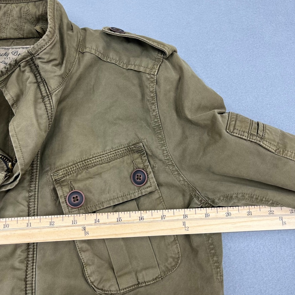 Lucky Brand Womens Small Olive Green Military Field Utility Jacket‎ Cotton - Picture 6 of 15